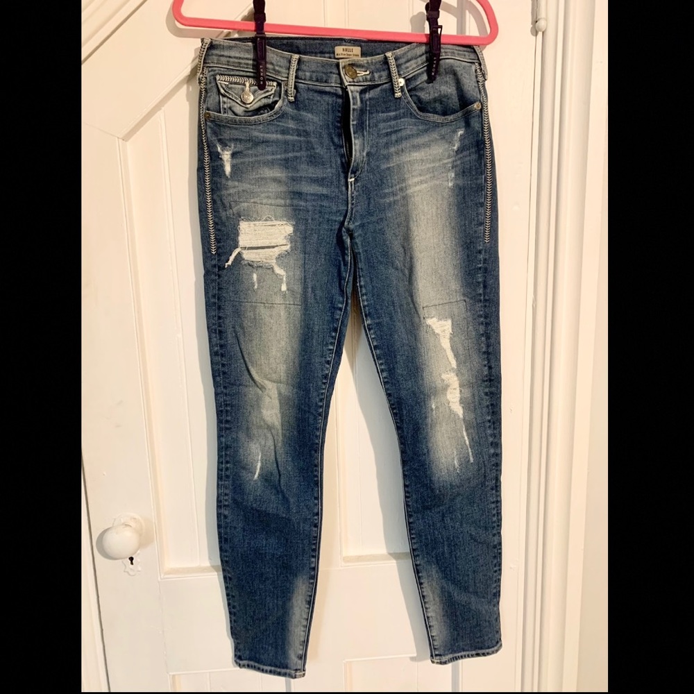 True Religion skinny ripped blue jeans